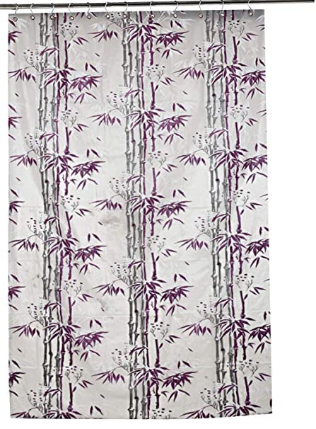 Kuber Industries PVC 7 Feet Shower Curtain with 8 Hooks (Purple) -CTKTC6924, Standard (CTKTC06924)
