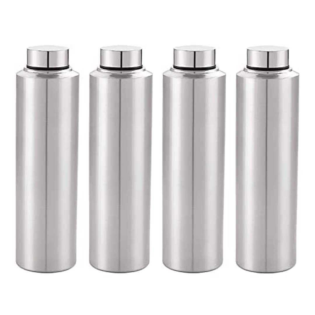 Kuber Industries Stainless Steel Water Bottle, Set of 4, 1000 ml Each