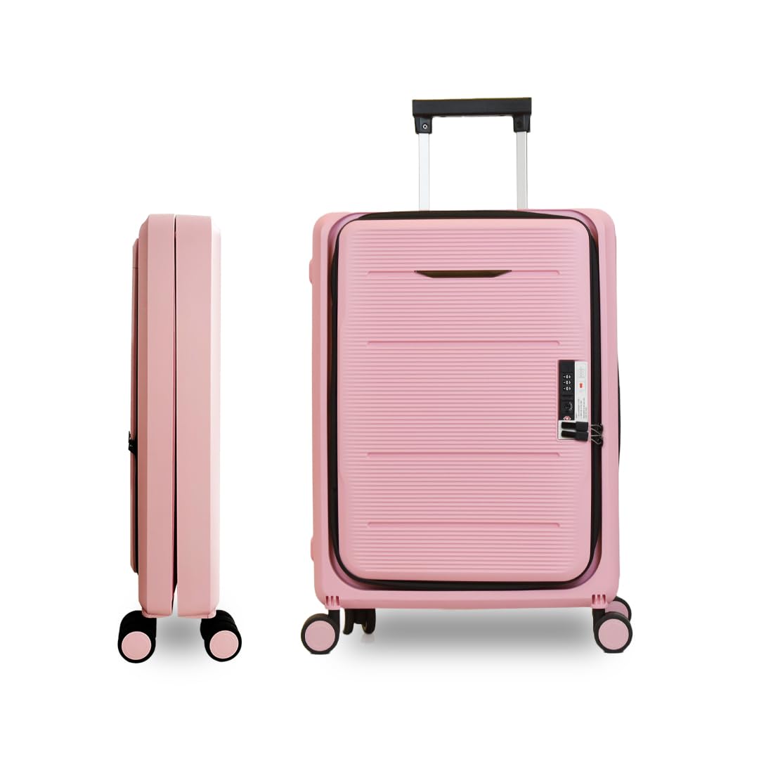 UMAI Collapsible & Foldable Hardcase Cabin Luggage(20 inch-55 cm) | Suitcase for Travel | Travel Bag for Men & Women | 8 Wheels | Trolley Bag | TSA Lock | Easy-to-Store (Rose Pink)