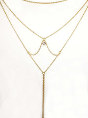 Yellow Chimes Back Chain For Women Gold Plated Layered Back Chain For Women and Girls