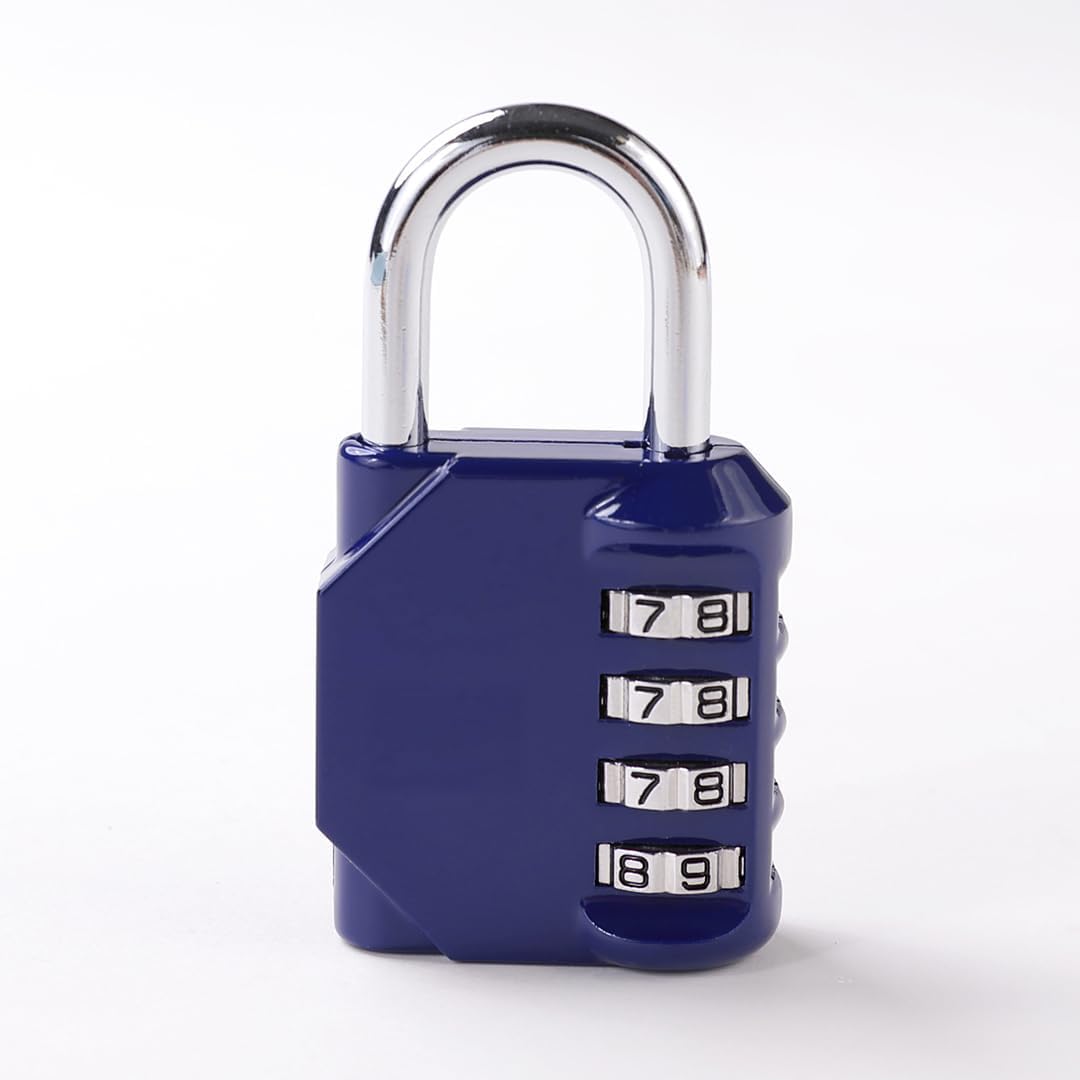 Homestic 4 Digit Combination Lock | Travel Lock for Briefcase | Number Lock | Padlock for Luggage | Travelling Locks for Suitcase | Gym Lock | 8023ABL | Blue