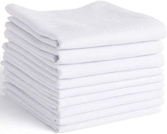 Kuber Industries Men's Handkerchiefs, 100% Pure Cotton, Pocket Square Hankies, Classic Plaid Pattern Perfect for Gift, Set of 3 (White), Standard (HS_37_KUBMART020429)