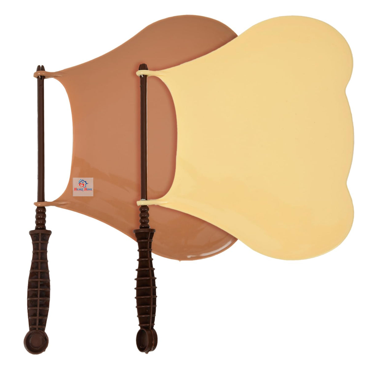 Heart Home Hand Fan | Plastic Hath Pankha | Hand Fan for Summer | Beejna for Natural Air | Caty Fan | Useful for Travel | Hand Fan for Cool Air | Pack of 2 | Multi