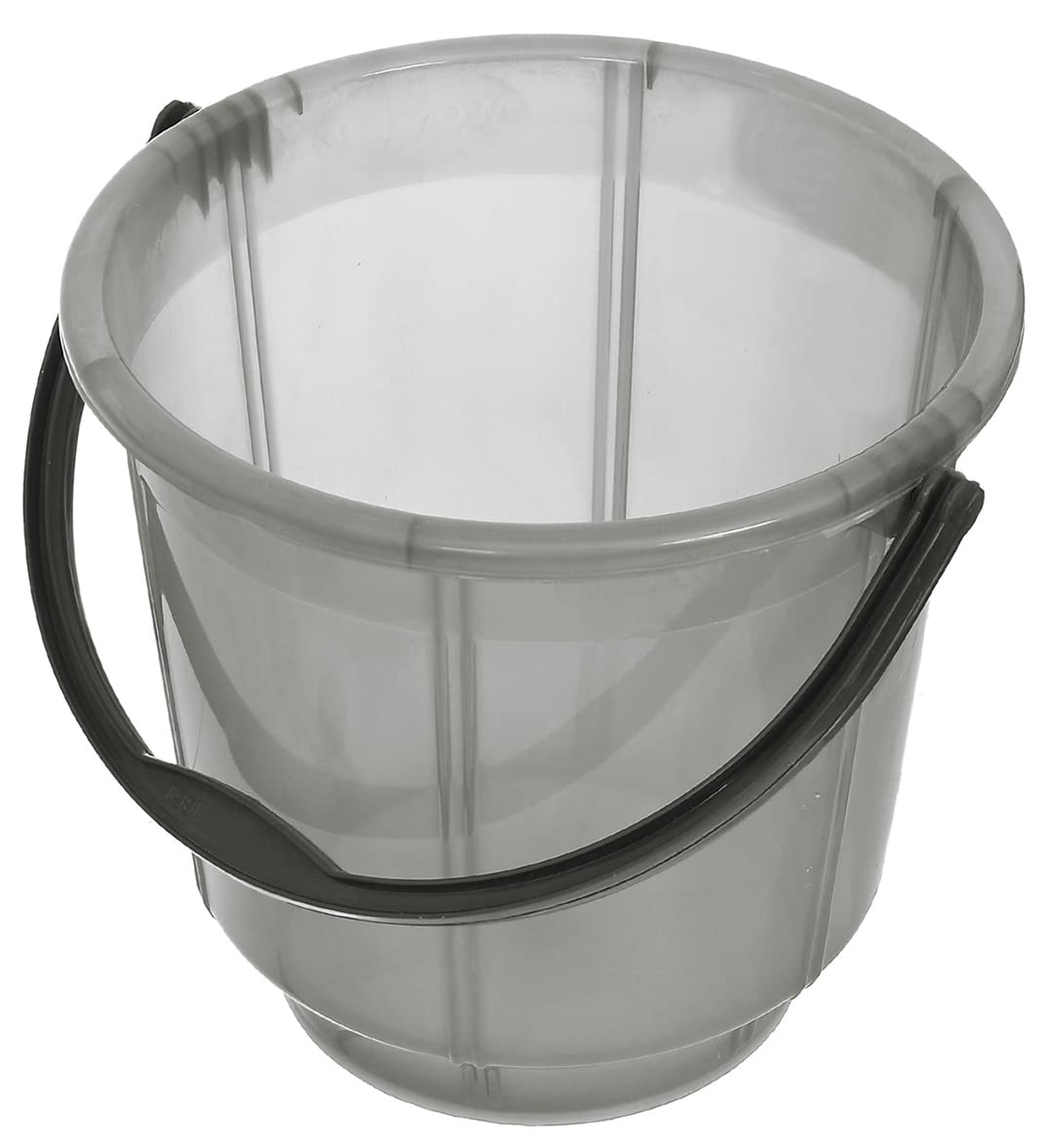 Kuber Industries Unbreakable Virgin Tranasparent Plastic Bucket For Home/Kitchen/Office, 13Ltr. (Grey)-47KM01222