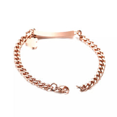 Yellow Chimes Stainless Steel Faith Hope Love Heartbeat Design Rose Gold Chain Tag Bracelet for Women and Girls