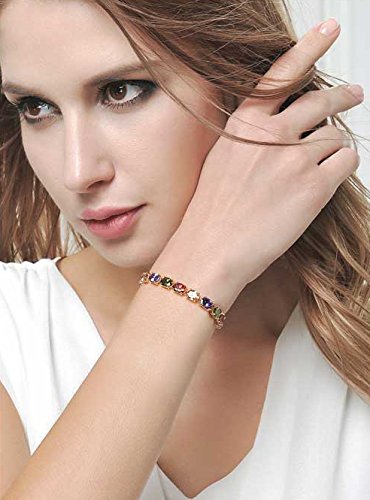 Yellow Chimes Valentine Gift for Girls Bracelet for Women and Girls | Rosegold Plated Swiss Zircon Bracelets for Women | Birthday Gift for Girls & Women Anniversary Gift for Wife