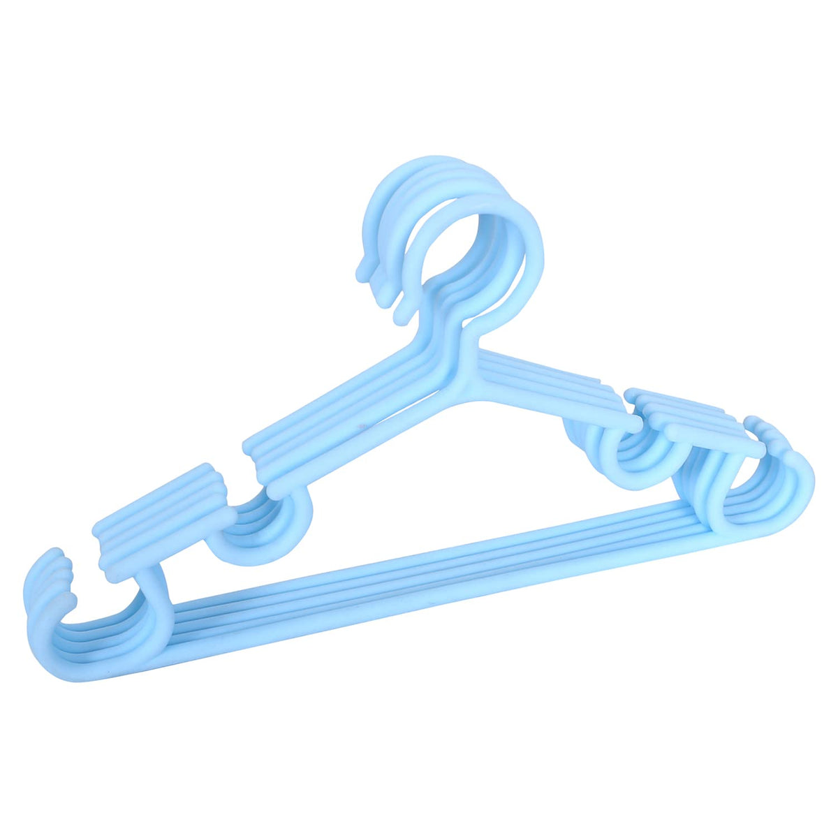 Kuber Industries Kids Hanger | Plastic Baby Clothes Hanger | Hanger for Wardrobe | Kids Hangers for Clothes | Hanger for clothes | Mizano Kids Hangers | 5 Piece | Sky Blue