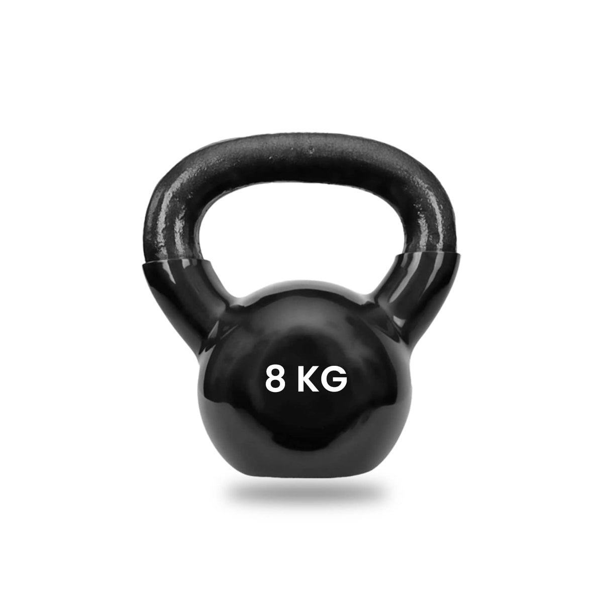 Strauss Premium Vinyl Kettlebell Weight for Men & Women | 8 Kg | Ideal for Home Workout, Yoga, Pilates, Gym Exercises | Non-Slip, Easy to Hold, Scratch Resistant (Black)