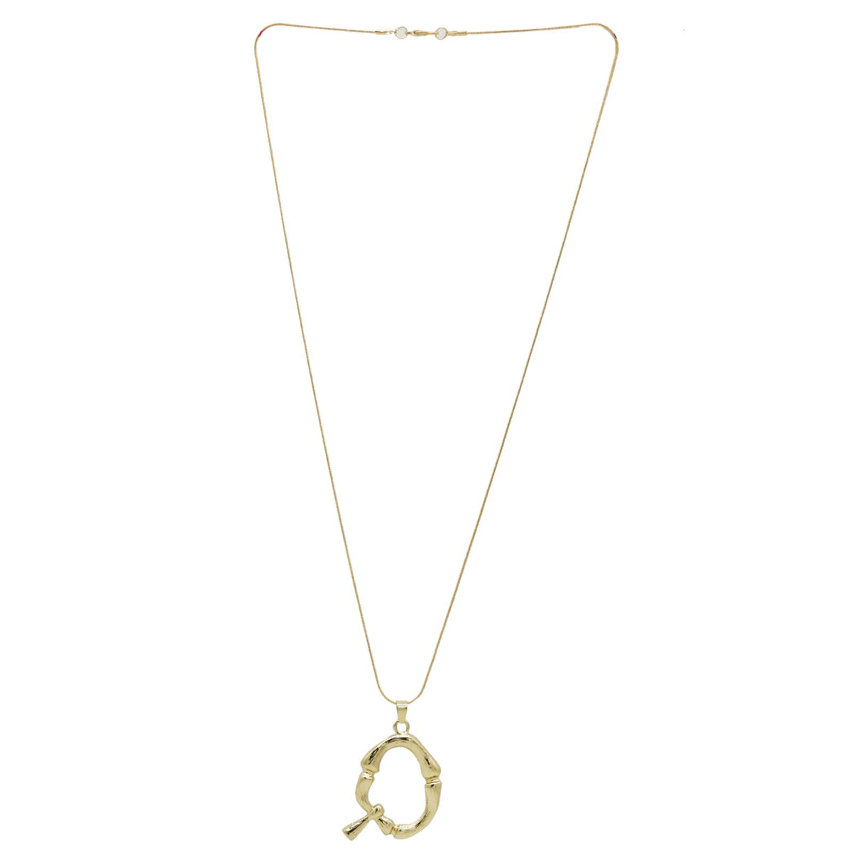 Joker & Witch Q Initial Gold Pendant Necklace for Women