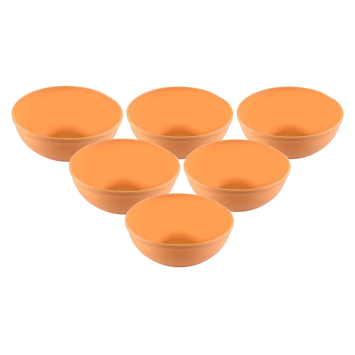 Kuber Industries Bowls|Plastic Dishwasher Safe Bowl|Serving Bowls|Bowls for Kitchen|Microwave Safe Bowls for Salad|Soup|Pasta|1500 ML|Pack of 6 (Yellow)