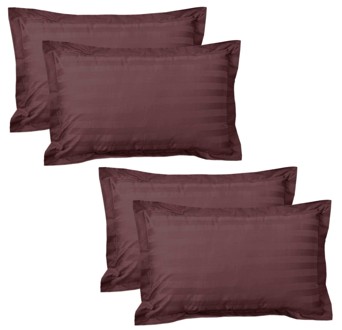 Kuber Industries Lining Design Cotton Pillow Cover- 18x28 Inch, Set of 4 (Brown)-HS43KUBMART26750