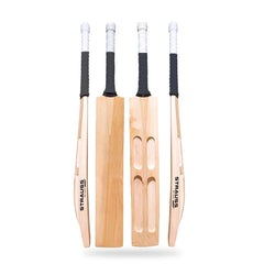 Strauss Double Blade Designer Kashmir Willow Pressed Bat with Singapore Cane Handle | Weight Between 1000 GMS to 1100 GMS | Thick Blade, Powerful Stroke Play for Tennis Ball Cricket (Plain)
