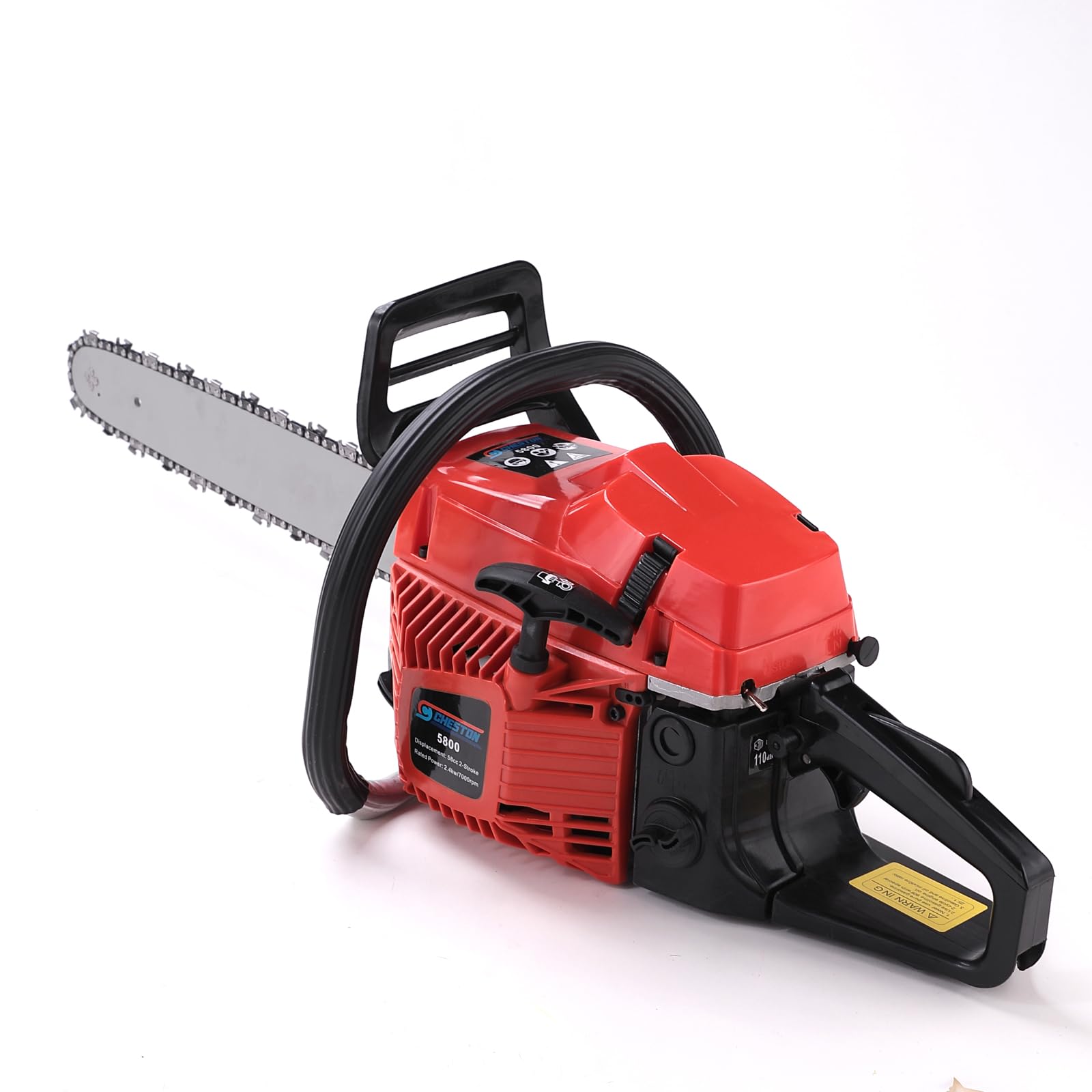 Cheston18-inch 58 CC Petrol Chainsaw Machine with 2.4KW/3.2hp Power | 7000 RPM | Wood Cutter Machine with Automatic Oiler System with Tool Kit for Farm, Garden & Home (Red)