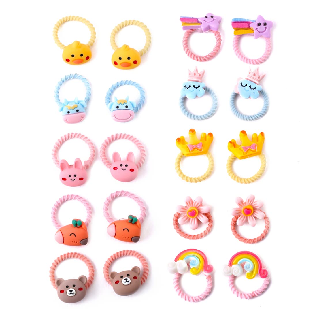 Yellow Chimes Rubber Bands for Kids Set of Rubberbands Multicolor Cute Characters Rubber Bands for Girls Hair Accessories for Girls and Kids. (Multicolor-5)