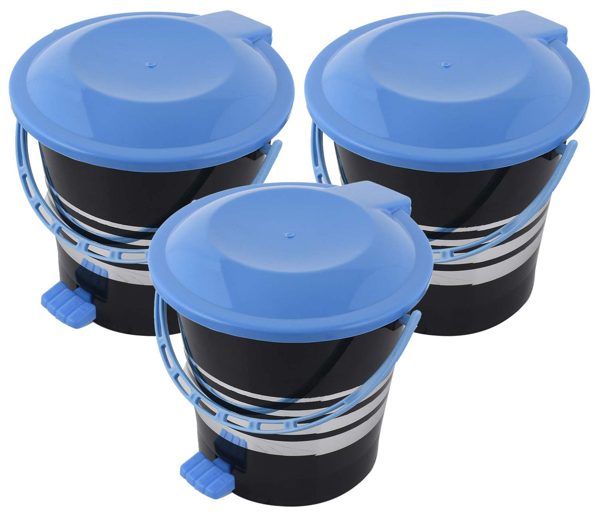 Kuber Industries 3 Pieces Plastic Dustbin Garbage Bin with Handle,5 Liters (Blue) -CTKTC037980