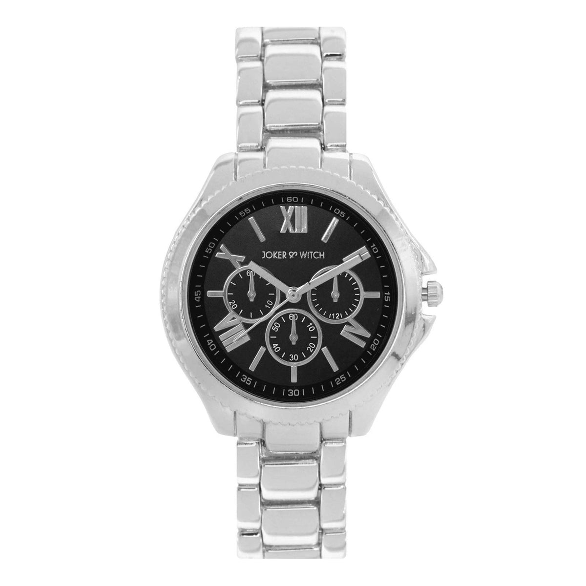 Joker and Witch Ella Black Dial Silver Watch for Women