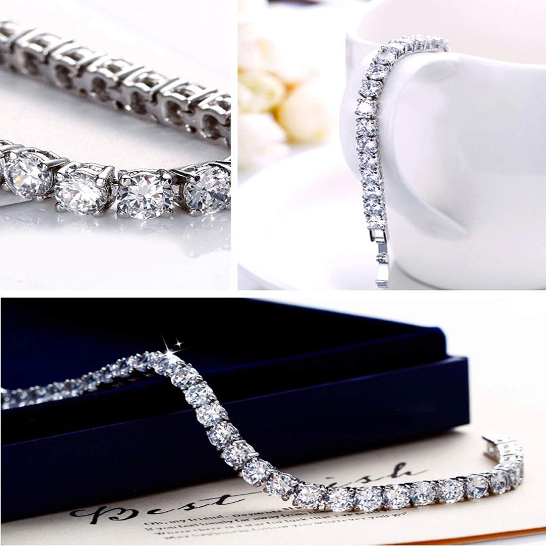 Buy 14K Gold, Diamond Tennis Bracelet, Adjustable, Sterling Silver, 14K  Rose Gold, Gift for Her Online in India - Etsy