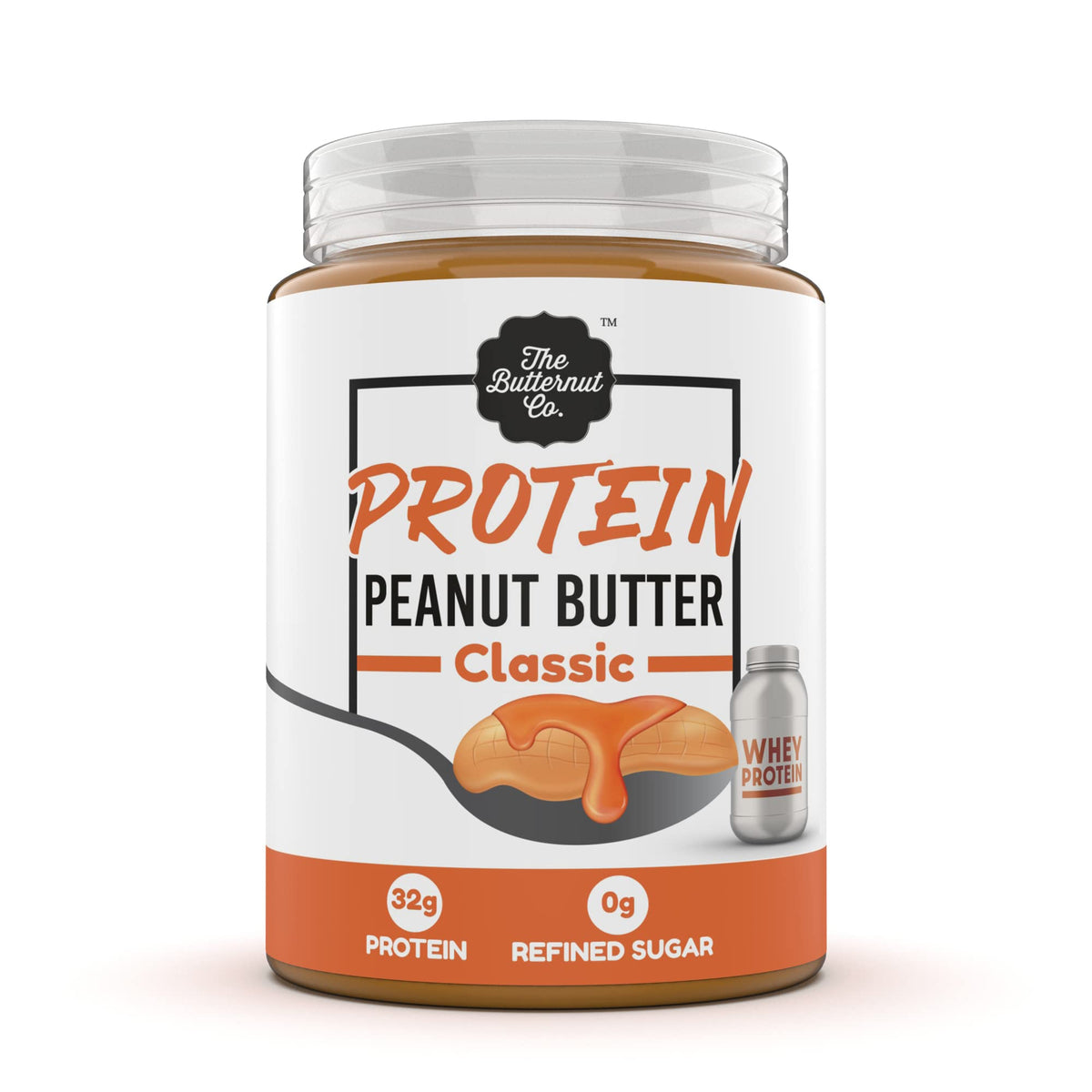 The Butternut Co. Protein Peanut Butter Classic, Creamy 925 Gm (32G Protein, No Refined Sugar, Whey Protein Isolate)