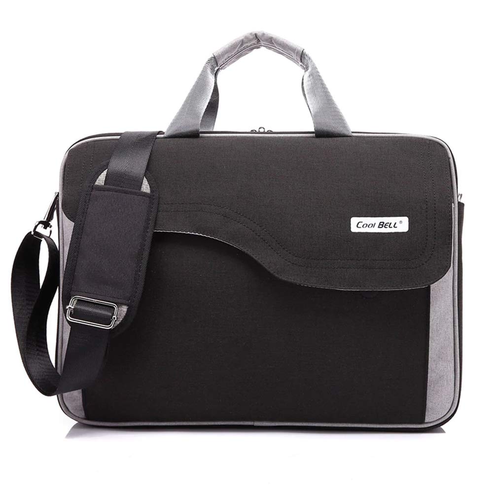THE CLOWNFISH CoolBELL Casual Laptop bag 15.6 inch Laptop Bag Single shoulder bag handbag (Black with Grey)