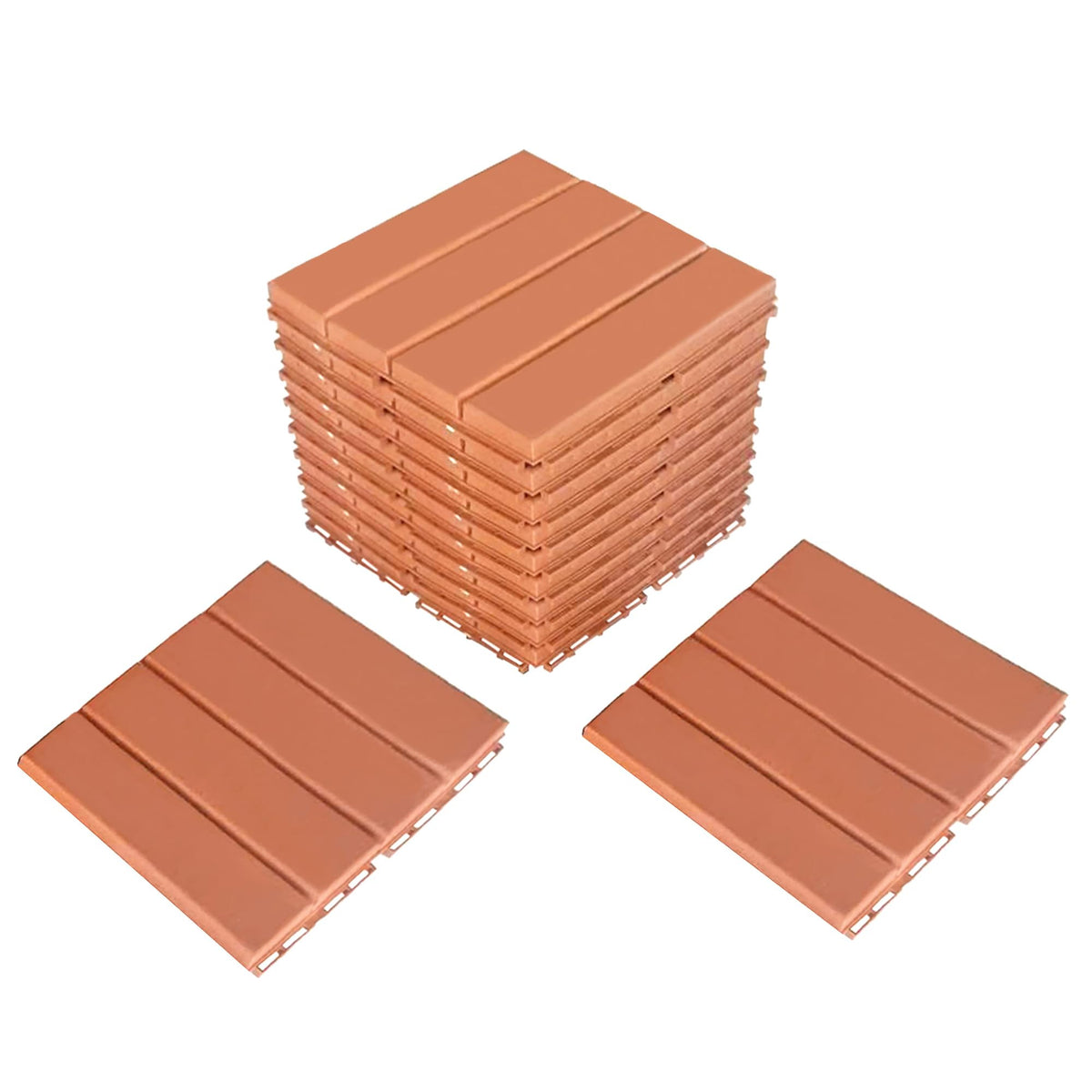 Plantex Tiles for Floor-Interlocking Heavy Plastic Tiles/Garden Tile/Quick Flooring Solution for Indoor/Outdoor Deck Tile-Pack of 1 (Brown)