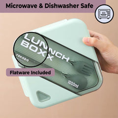 Homestic Insulated Lunch Box for Kids & Adults|Premium Food-Grade PP Plastic|Leakproof & Spill Proof|Dishwasher & Microwave Safe Lunch Box|1000 ML|HX0044281|Green