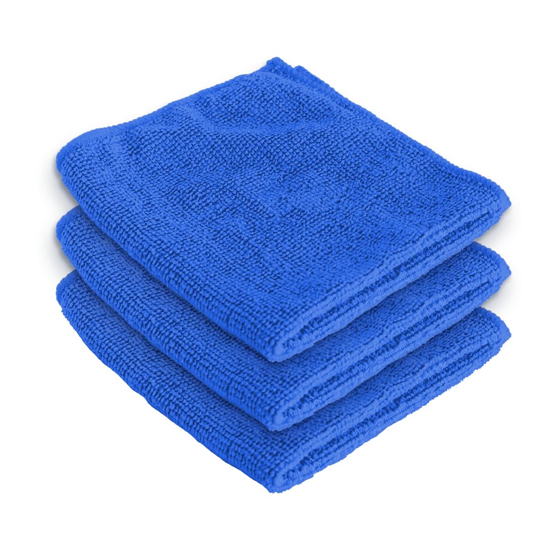 UMAI Microber Face Towel (40cmX60cm) 400 GSM - Super Absorbent, Quick-Dry, Gentle on Skin, Super-Soft for Everyday Use | Microfiber Face Towel for Women & Men (Blue-Pack of 3)