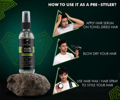 UrbanGabru Hair Serum for Men & Women - Heat Protectant - Pre Styler - Instant Shine & Smoothness - Soft & Silky Touch - 100 ml