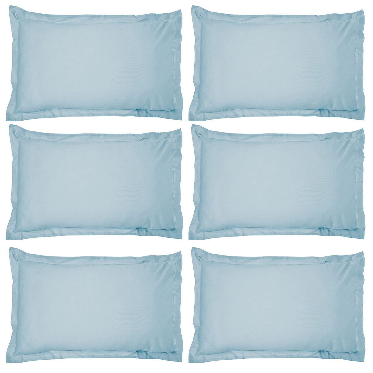 Kuber Industries Breathable & Soft Cotton Pillow Cover for Sofa, Couch, Bed - 29x20 Inch, Set of 6 (Blue)