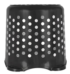 Kuber Industries Comfy Stool Dot Printed Multiuses Portable, Lightweight, Strong, Plastic Bathroom/Step/Sitting Stool, Patla- Pack of 2 (Black & Grey)-46KM0159, Standard