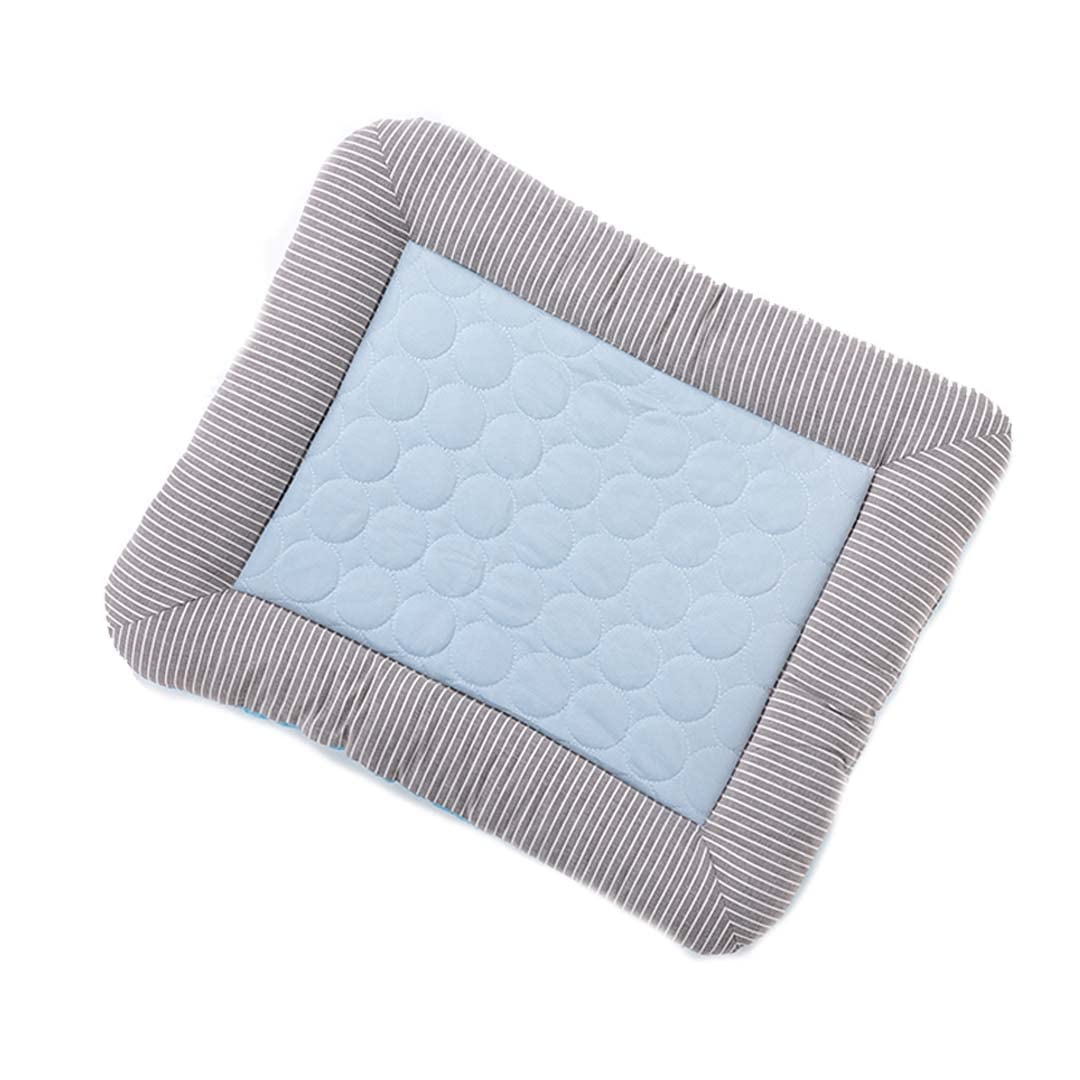 Homestic Rectangular Dog & Cat Bed|Yarn Dyed Oxford Cloth|Nylon and Polyester with Cotton Filling|Self-Cooling Bed for Dog & Cat|Small Light-Weight & Durable Dog Bed|ZQCJ005B-M|Blue