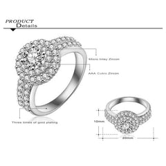Yellow Chimes Exclusive Platinum Plated Cubic Zircon Crystal Valentine Gift Eternity Ring for Women