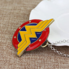 Yellow Chimes Wonder Woman Symbol Locket Chain Pendant Necklace for Women and Girls, Multicolour, Medium (YCFJPD-347WDR-MC)