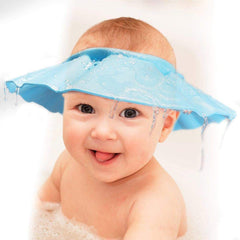 Kuber Industries Soft Adjustable Visor Hat Safe Shampoo Shower Bathing Protection Bath Cap for Toddler, Baby, Kids, Children-Pack of 2 (Blue)-HS_38_KUBMART21343