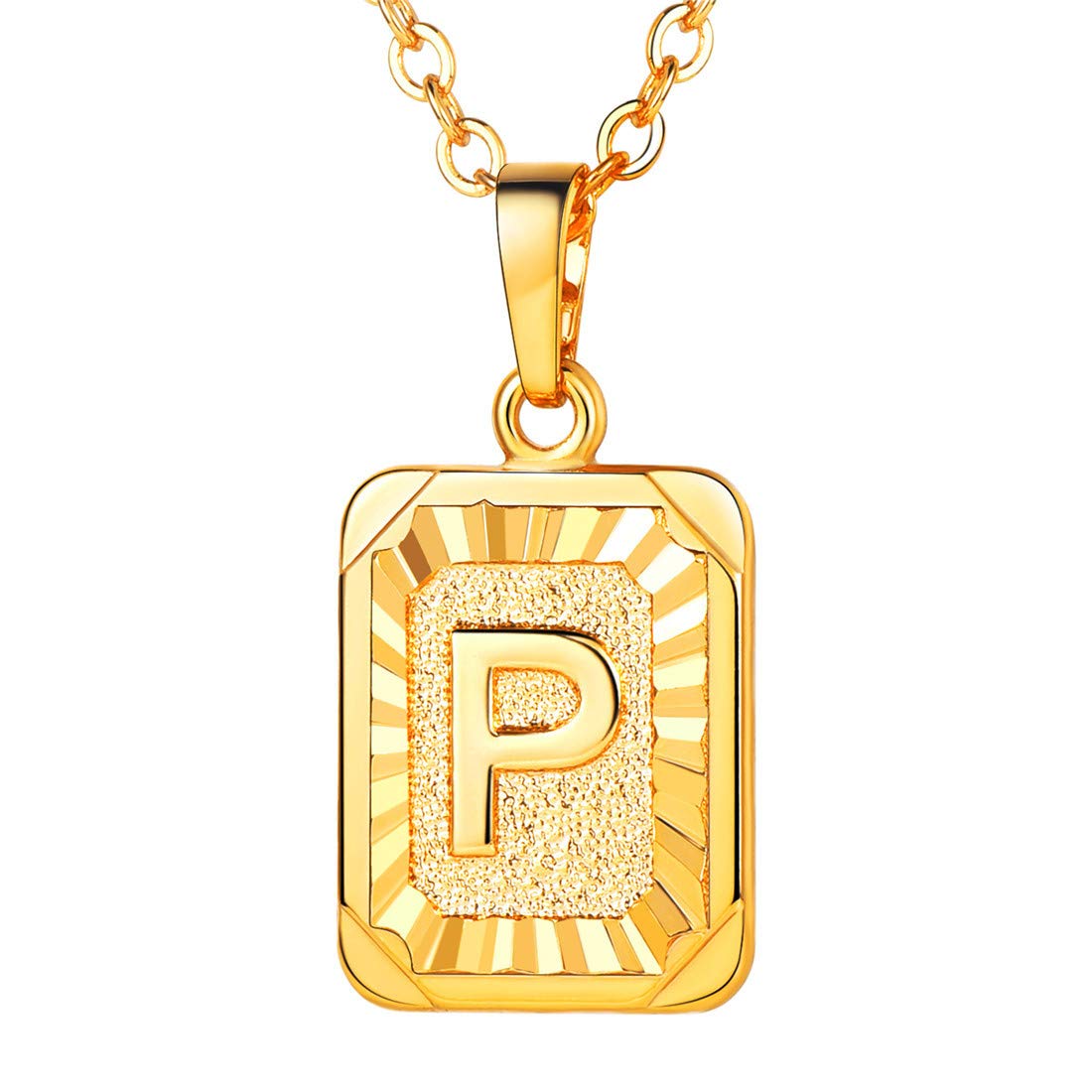 Yellow Chimes Gold Plated Alphabet 'P' Statement Pendant Necklace for Men and Women
