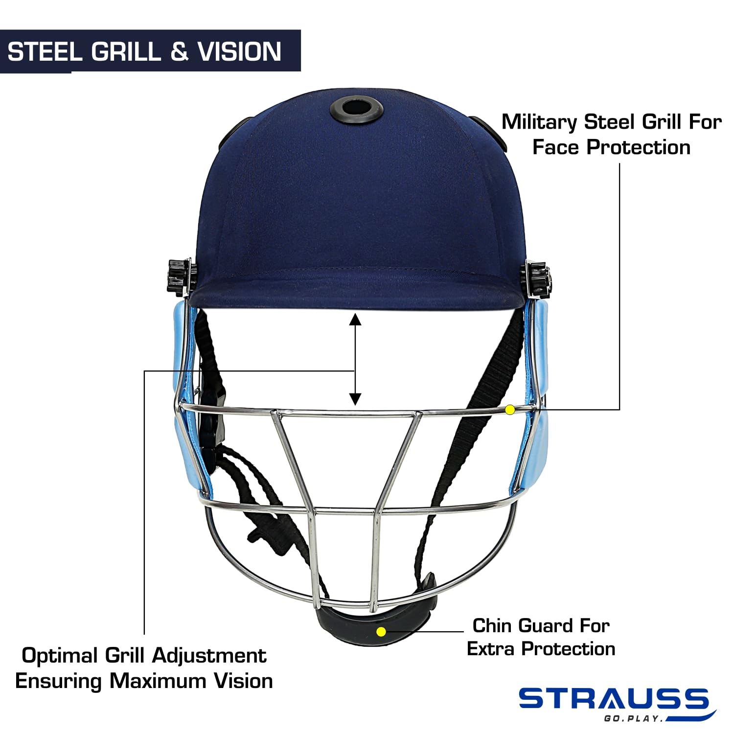 Cricket Helmet | Edition: Club | Size: Small | Age: 12-15yrs | Steel Grill