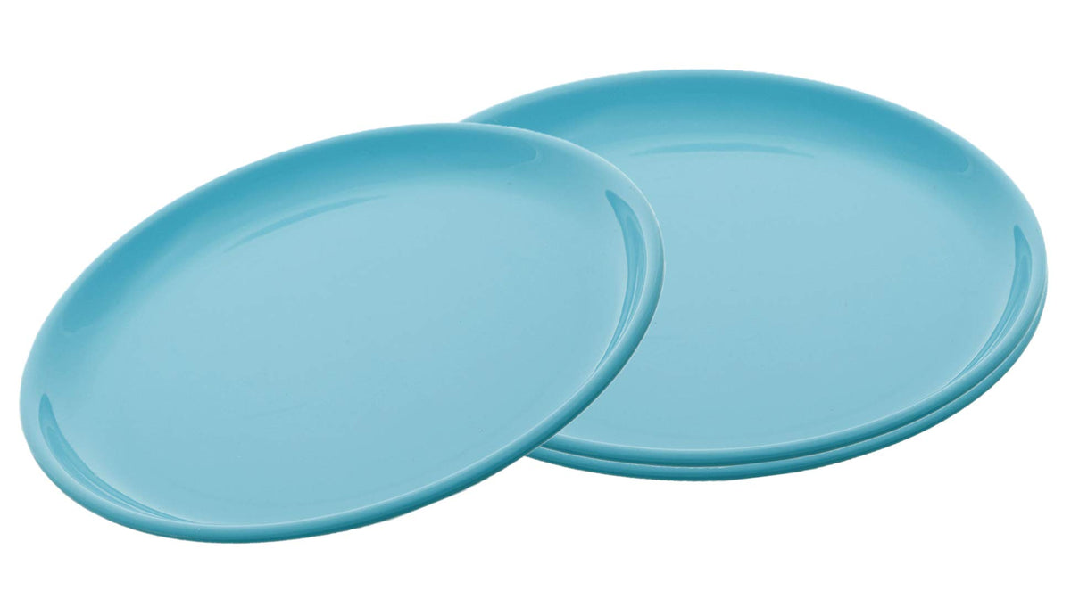 Kuber Industries Small Round 3 Pieces Plastic Microwave Safe Dinner Plates (Green) - CTKTC37665