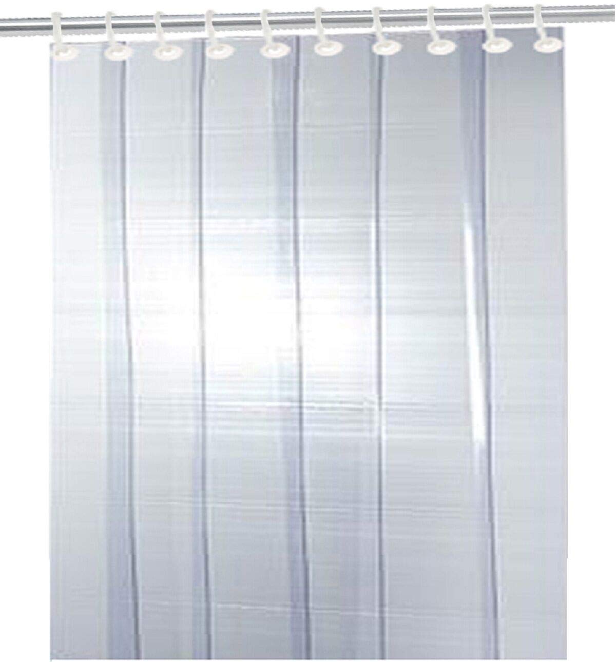 Kuber Industries PVC 6 Strips AC Curtain|Eyelet Rings & Waterproof Material|.1 MM Thickness & Mold Mildew Free|Size 7 Feet (Transparent)