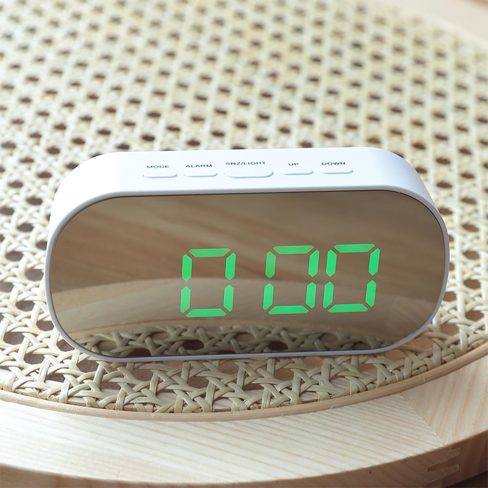 Homestic ABS Battery Oprated Loud Digital Alarm Clock|Desk, Table Clock|Alarm Clock for Heavy Sleepers (White)