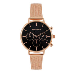 Moscow Black Dial Rosegold Mesh Strap Analog Women's Watch