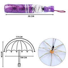 THE CLOWNFISH Umbrella Monochrome Series 3 Fold Auto Open Waterproof Water Repellent 190 T Polyester Double Coated Silver Lined Dotted Border Umbrellas For Men and Women (Violet)