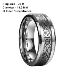 Yellow Chimes Silver Rings For Men | Pack of 1 Stainless Steel Men Ring | Dragon Celtic Design Silver Finger Ring for Boys | Ideal Gift For Men and Boys