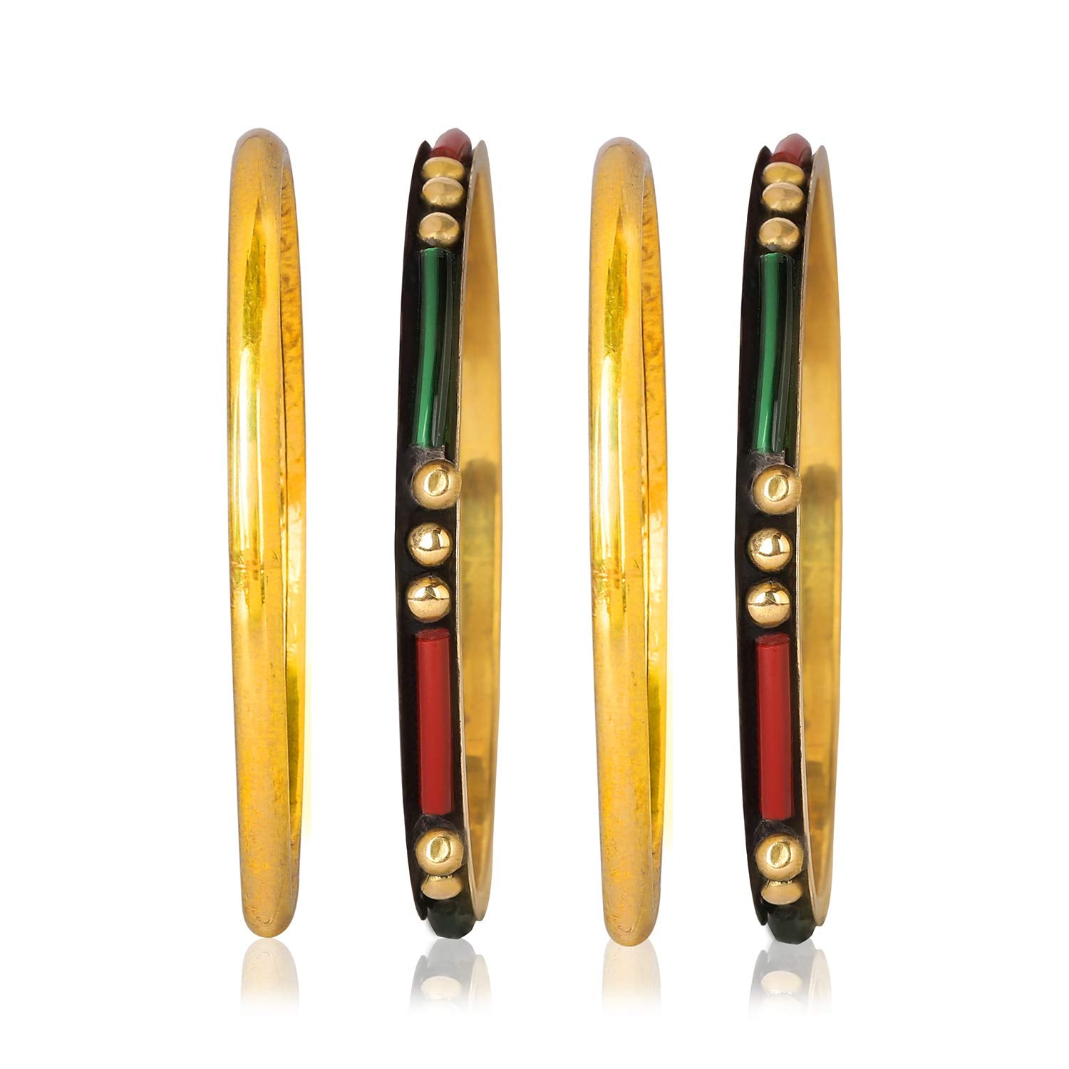 Yellow Chimes Trendy Contemporary Colorful 5 pcs One Set Gold Plated Traditional Bangles Set for Girls and Women