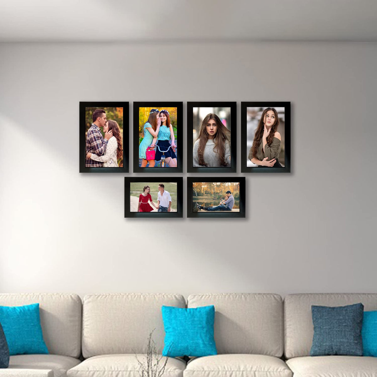 Kuber Industries Collage Photo Frame For Living Room, Wall Set of 6 (Black) Size: 5x7-4 Pc., 4x6-2 Pc.