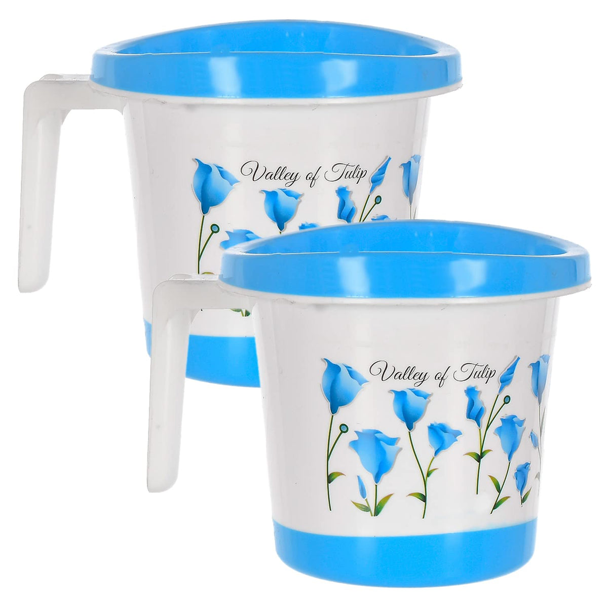 Kuber Industries Multiuses Lightweight, Unbreakable Plastic Bathroom Mug 1 Litre Pack of 2 (Blue)-46KM0170