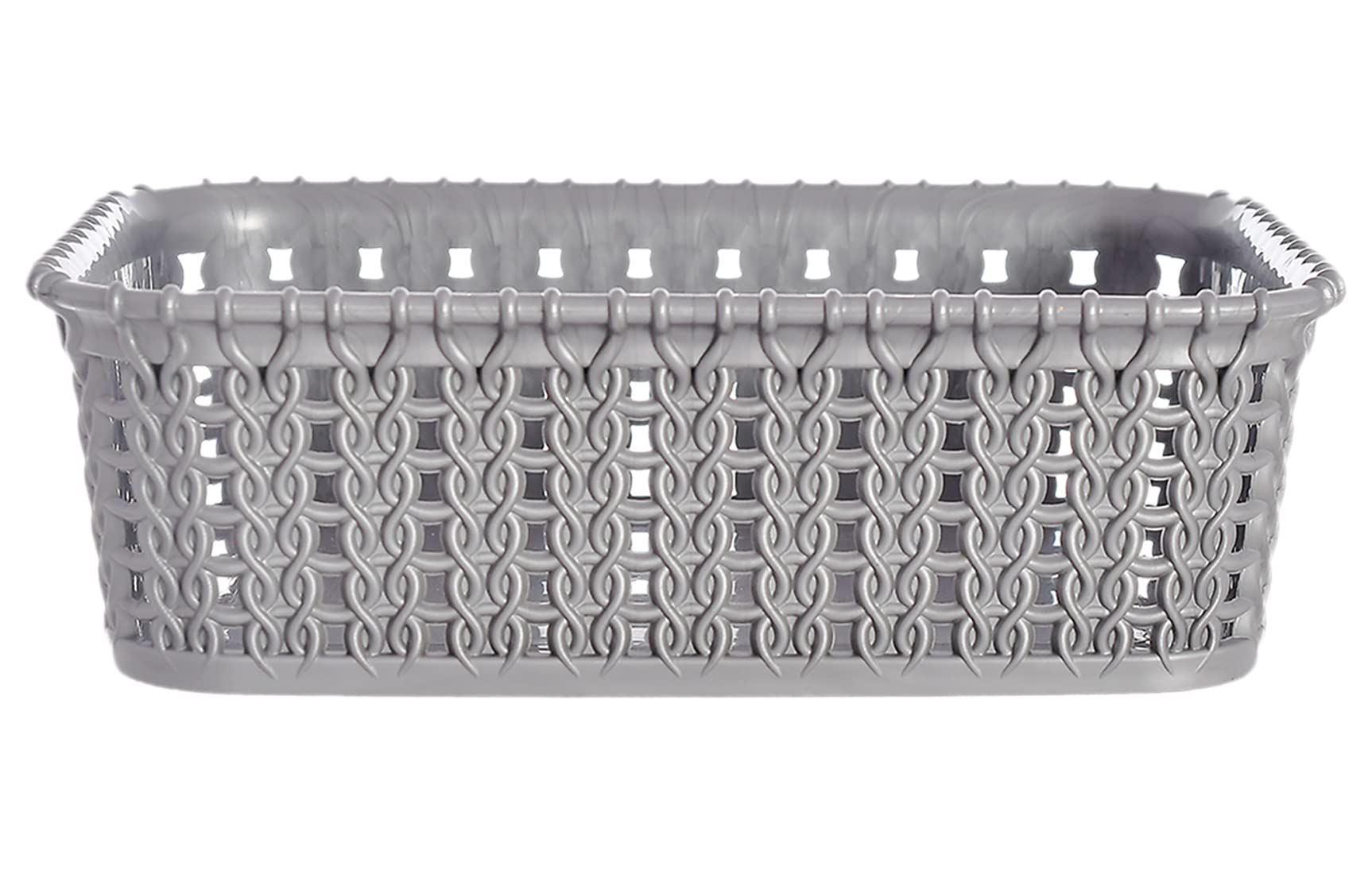 Kuber Industries Multiuses Large & Small Size M 20-15 Plastic Basket/Organizer Without Lid- Set of 2 (Grey) -46KM0137