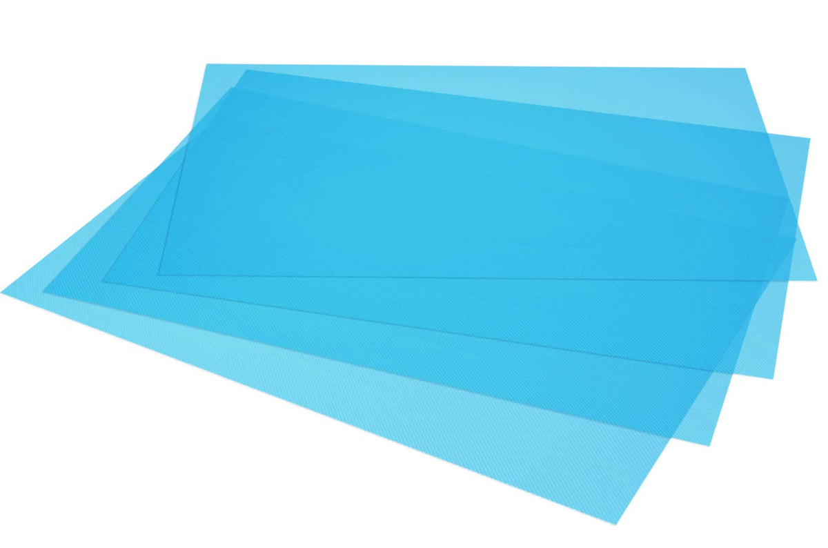 Kuber Industries 4 Pieces PVC Refrigerator/Fridge Multipurpose Drawer Mat Set(Blue) - CTKTC032234