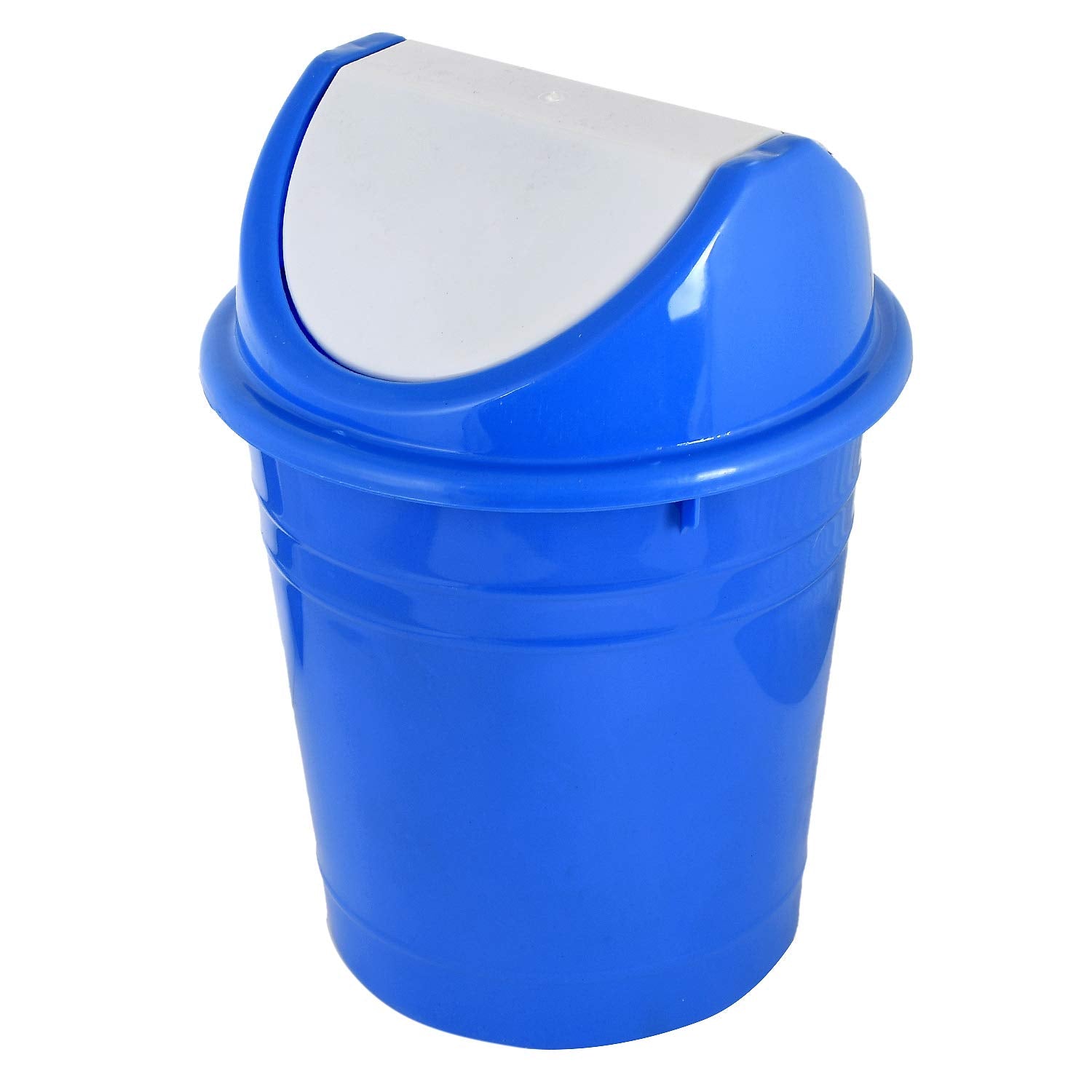 Kuber Industries Plastic 3 Pieces Medium Size Swing Lid Garbage Waste Dustbin for Home, Office, Factory, 10 litres (Blue) -CTKTC43185