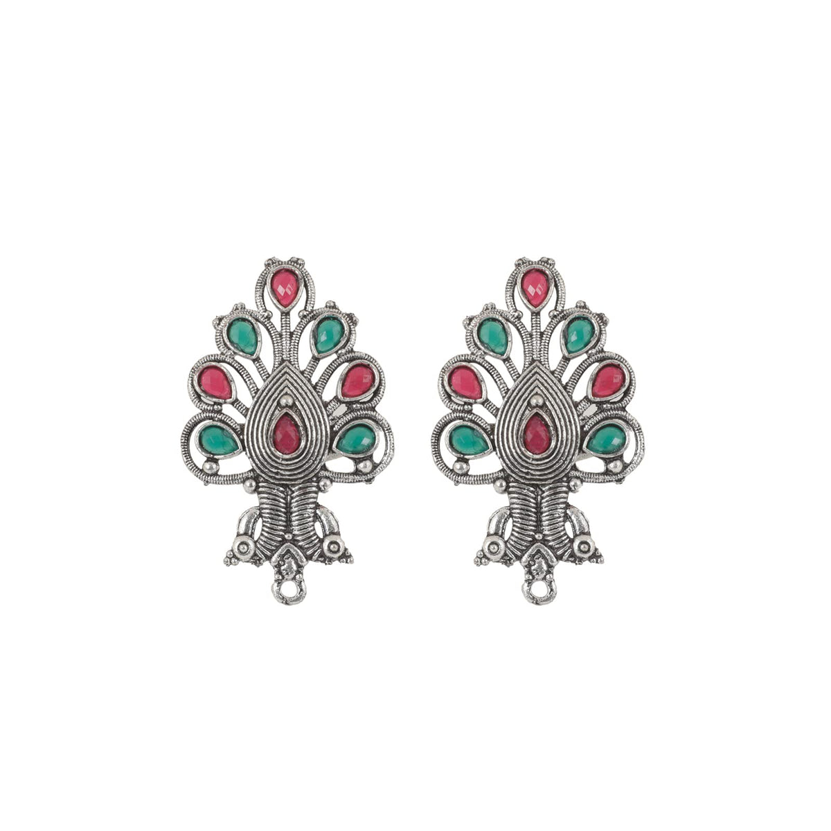 TEEJH Amaira multicoloured silver oxidised ring