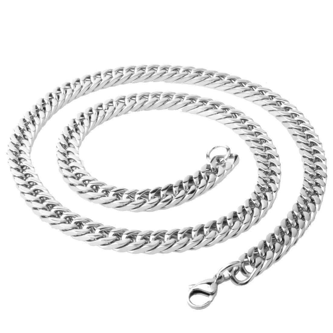 Yellow Chimes Trendy Stainless Steel Curb Chain Silver Necklace for Men and Boys (Silver)