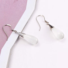 Yellow Chimes White Opal Western Style Long Chains Thread Long Dangle Drop Earrings Combo for Women and Girls